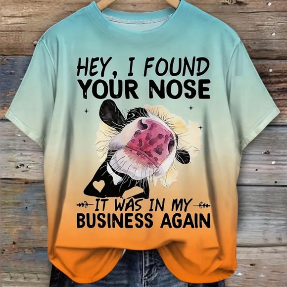 None Tops - Graphic T-Shirt, Funny Cow. Size 4XL. NWOT.